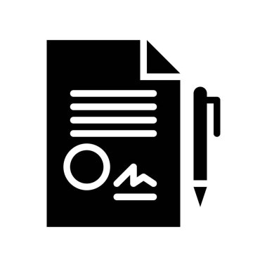 Belge vektör, sigorta ilgili katı tasarım simgesi