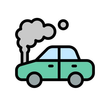 Araba kazası, sigorta ile ilgili vektör çizim simgesini dolu