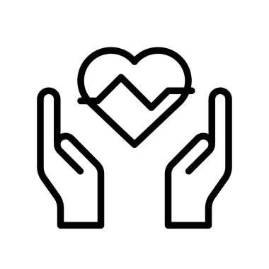 Sağlık sigortası vektör, sigorta ile ilgili satırı tasarım düzenlenebilir kontur simgesini