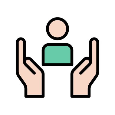 Sağlık sigortası vektör, sigorta ile ilgili dolu tasarım düzenlenebilir kontur simgesini