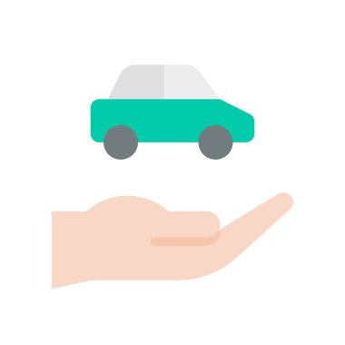 Araba sigorta vektör, sigorta ile ilgili düz tasarım simgesi