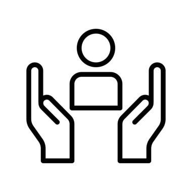 Sağlık sigortası vektör, sigorta ile ilgili satırı tasarım düzenlenebilir kontur simgesini