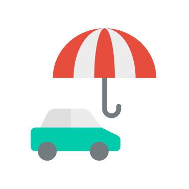 Araba sigorta vektör, sigorta ile ilgili düz tasarım simgesi