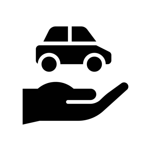 Vecteur Assurance Automobile Icône Conception Solide Liée Assurance — Image vectorielle
