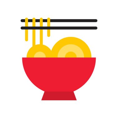 Çin noodlevector, Çin ay yeni yıl düz stil ikonu 
