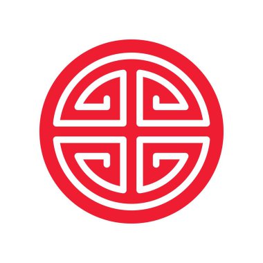 Chinese emblem vector, Chinese lunar new year flat style icon 