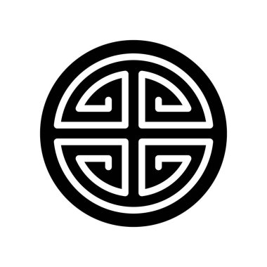 Çin amblemi vektör, Çin ay yeni yıl katı stil ikonu 