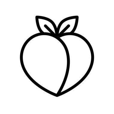 Şeftali vektör, Çin ay yeni yıl çizgi stil ikonu 