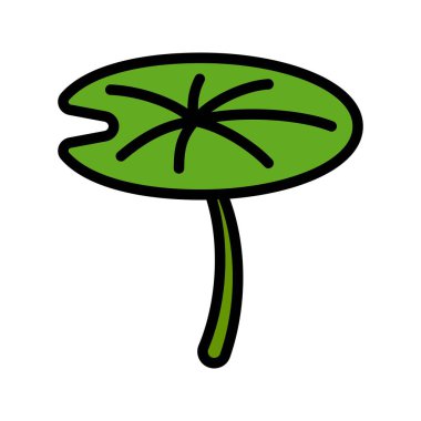 Lotus vektör yaprak, Çin ay yeni yıl anahat stil ikonu dolu. 