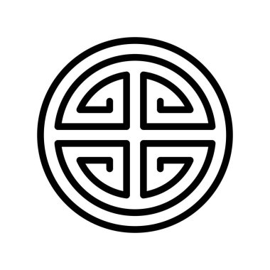 Çin amblemi vektör, Çin ay yeni yıl çizgi stil ikonu 