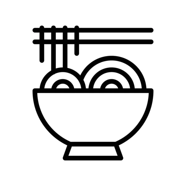 中華麺ベクトル 旧正月線スタイル アイコン — ストックベクタ