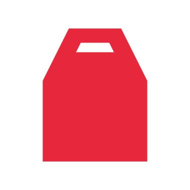 Kağıt çanta vektör çizim, düz tasarım simgesi