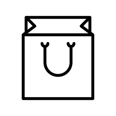 Kağıt çanta vektör çizim, satırı tasarım simgesi