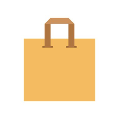 Kağıt çanta vektör çizim, düz tasarım simgesi