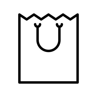 Kağıt çanta vektör çizim, satırı tasarım simgesi