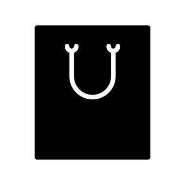 Kağıt çanta vektör çizim, katı tasarım simgesi