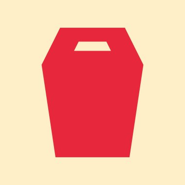 Kağıt çanta vektör çizim, düz tasarım simgesi