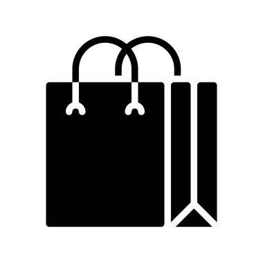 Kağıt çanta vektör çizim, katı tasarım simgesi