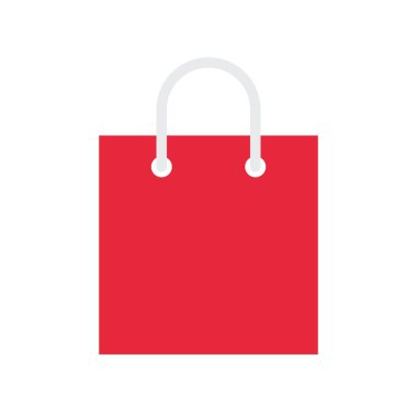 Kağıt çanta vektör çizim, düz tasarım simgesi