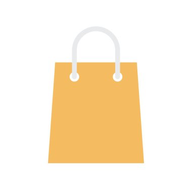 Kağıt çanta vektör çizim, düz tasarım simgesi