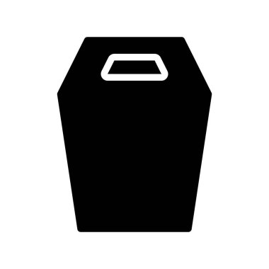 Kağıt çanta vektör çizim, katı tasarım simgesi