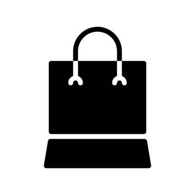 Kağıt çanta vektör çizim, katı tasarım simgesi