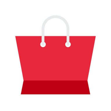 Kağıt çanta vektör çizim, düz tasarım simgesi