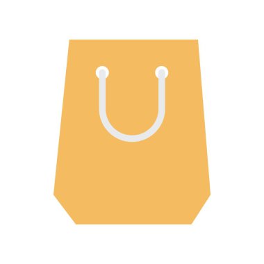 Kağıt çanta vektör çizim, düz tasarım simgesi