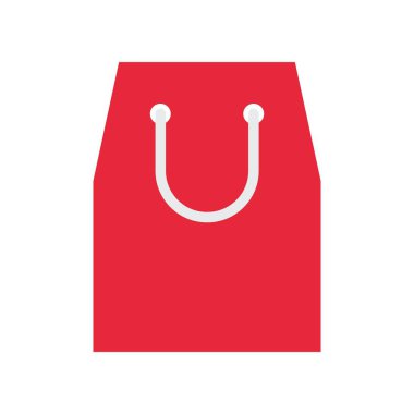 Kağıt çanta vektör çizim, düz tasarım simgesi