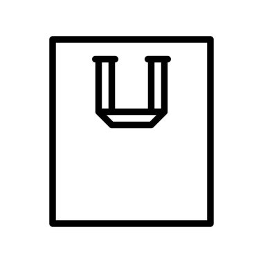 Kağıt çanta vektör çizim, satırı tasarım simgesi