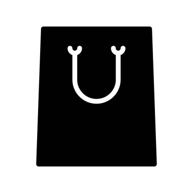 Kağıt çanta vektör çizim, katı tasarım simgesi