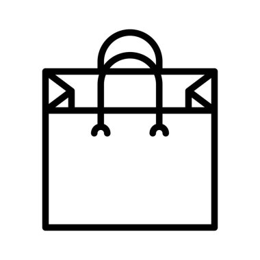 Kağıt çanta vektör çizim, satırı tasarım simgesi