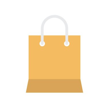 Kağıt çanta vektör çizim, düz tasarım simgesi