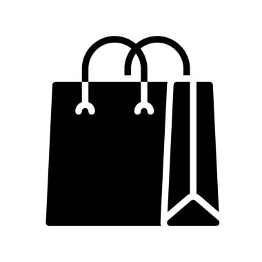 Kağıt çanta vektör çizim, katı tasarım simgesi