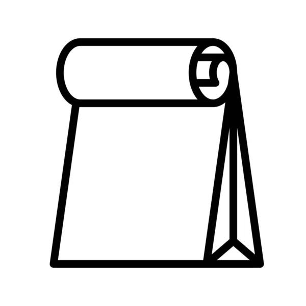 Kağıt Çanta Vektör Çizim Satırı Tasarım Simgesi — Stok Vektör