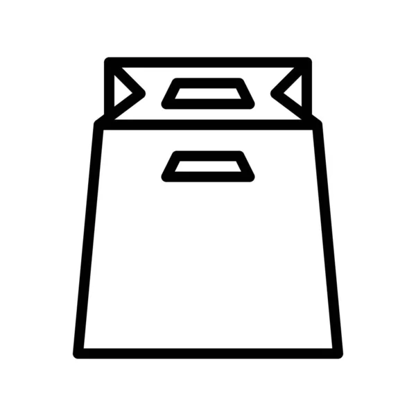 Papiertüte Vektor Illustration Linie Design Symbol — Stockvektor