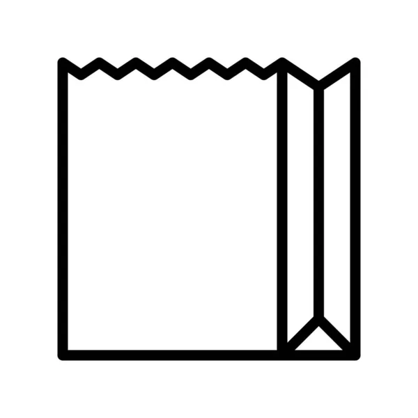 Papiertüte Vektor Illustration Linie Design Symbol — Stockvektor