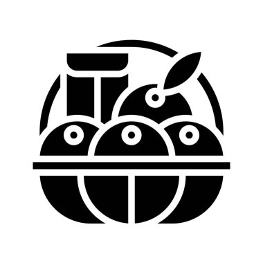 Turuncu sepet vektör, Çin ay yeni yıl katı tasarım simgesi