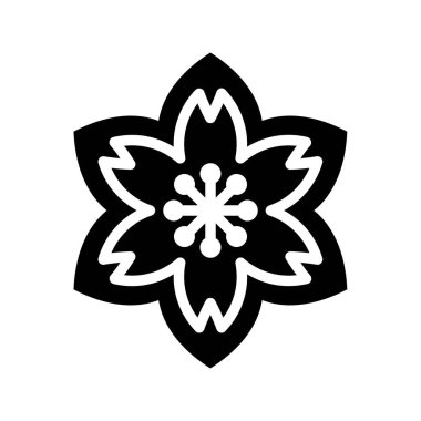 Erik çiçeği vektör, Çin ay yeni yıl katı tasarım simgesi