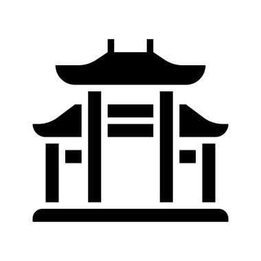 Çince mimari vektör, Çin ay yeni yıl katı tasarım simgesi kemer