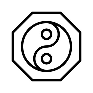 Yin ve yang vektör, Çin ay yeni yıl satırı tasarım simgesi