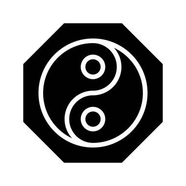 Yin ve yang vektör, Çin ay yeni yıl katı tasarım simgesi