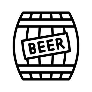 Bira varil vektör, Saint Patrick Bayramı çizgi stili simge tasarlamak