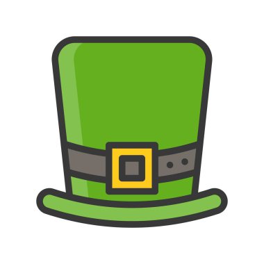 Hacı şapka vektör, bayram Saint Patrick stili simgesini düzenlenebilir anahat dolu.