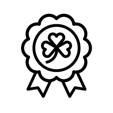 Rozet vektör, Saint Patrick Bayramı çizgi stili simge tasarlamak