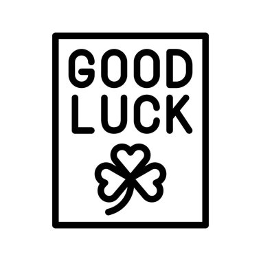 Tebrik kartı vektör, Saint Patrick Bayramı çizgi stili simge tasarlamak