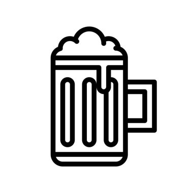 Bira kupa vektör, Saint Patrick Bayramı çizgi stil ikonu