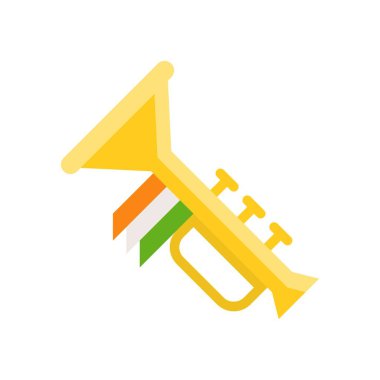 Trompet vektör, Saint Patrick bayram düz stil ikonu