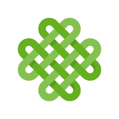 Celtic knot vektör, Saint Patrick bayram düz stil ikonu