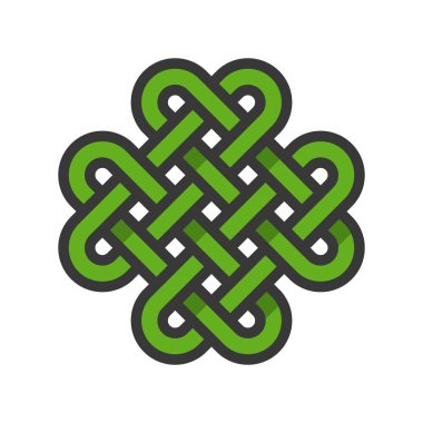 Celtic knot vektör, bayram Saint Patrick stili simgesini düzenlenebilir anahat dolu.